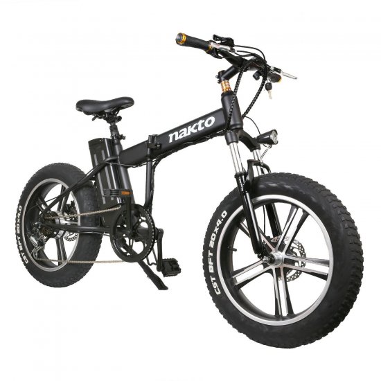 Nakto Folding Mini Cruiser Fat Tire Folding Electric Bike For Adult