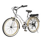Swagtron EB10 Electric Cruiser Bike Shimano 7SPD Full-Sized 26 In. eBike Removable Battery Low Step-Through Frame 264.5 Lb. Max. Weight (IPX4)