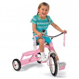 Radio Flyer, Classic Pink Dual Deck Tricycle, 12" Front Wheel, Pink