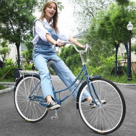 HOMBOM 26-Inch Single Speed Bicycle Womens Comfort Bikes Beach Cruiser Bike for Women Comfortable Bicycle