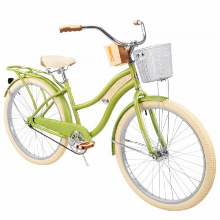 Huffy, Nel Lusso Classic Cruiser Bike with Perfect Fit Frame, Women's, Green, 26"