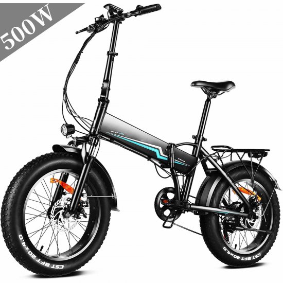 VIVI 500W Electric Bike 20\" 4.0 Fat Tire Electric Mountain Beach Bicycles Electric Commuter Bike Dual Disc Brakes 7 Speeds Gear E-Bike with 480WH Detachable Lithium Battery for Tour Commute