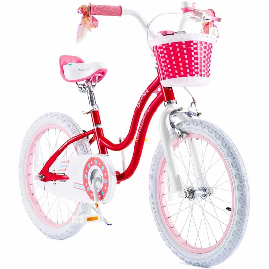 Royalbaby Girls Kids Bike Star Girl 18 In. Bicycle Basket Kickstand Pink Child\'s Cycle