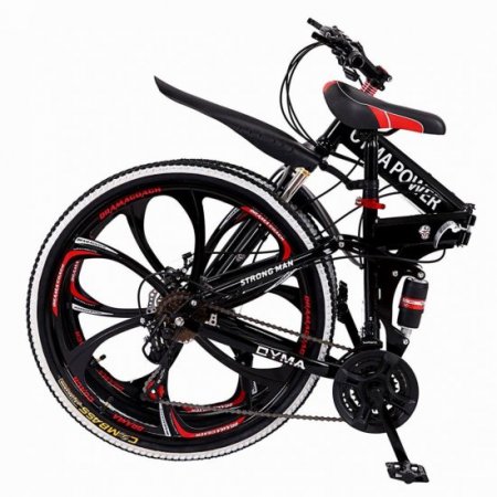 Men's Outroad Mountain Bike Abcnature 26" Folding Bike for Women, 21-Speed Double Disc Brake Bicycles Black