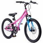 Royalbaby Boys Girls Kids Bike Explorer 20 Inch Bicycle Front Suspension Aluminum Child's Cycle with Disc Brakes Pink