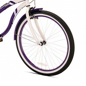 Kent Bicycles Oakwood Womens 26 In., Wall Tire Beach Cruiser Bike with 7-Speed Gear Shift, White