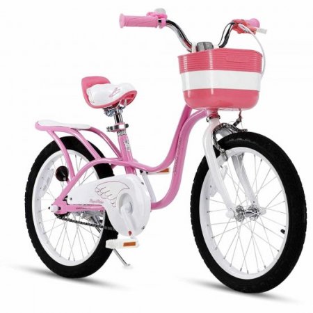 Royalbaby Little Swan Pink 18 In. Girl's Bicycle with Basket and Kickstand