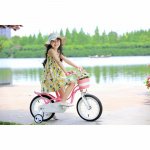 Royalbaby Little Swan Pink 16 Girl's Bicycle With Training Wheels and Basket