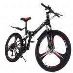 Sunyuan Folding Mountain 26 In. Carbon Steel Shimanos 21 Speed Bicycle, Gift for Adult, Men and Women