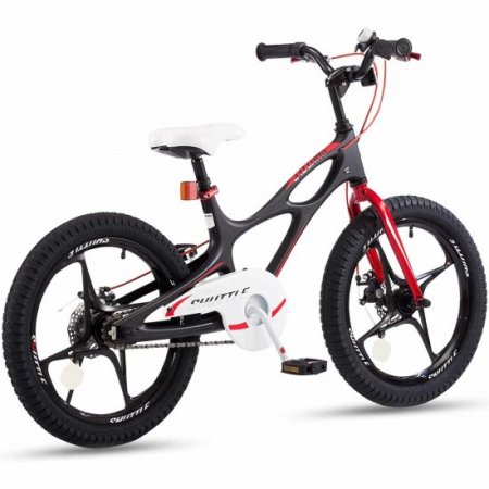 RoyalBaby Kids Bike Boys Girls Space Shuttle Black 18 Inch Magnesium 2 Hand Disc Brakes Kickstand