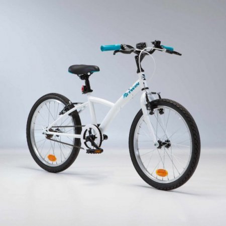 Decathlon Btwin Hybrid Bicycle 100, 20 In., White, Kids 3 Ft. 11 In. to 4 Ft. 5 In.