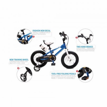 Royalbaby BMX Freestyle 16 In Kid's Bike Blue with Two Hand Brakes