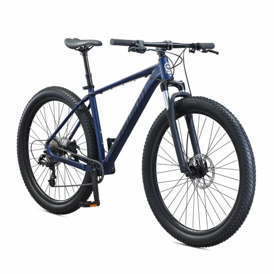 Schwinn Axum DP Mountain Bike with mechanical seat post, Large 19 inch mens style frame, blue