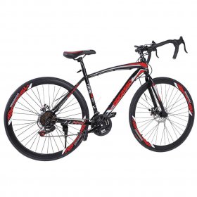 Abcnature 26" Men's Outroad Mountain Bike 21-Speed Aluminum Full Suspension Bicycle Red, 700c