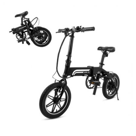 Swagtron EB5 Lightweight Folding Electric Bike 14" 36V 250W eBike with Pedals & Power Assist 15.5-Mile Range