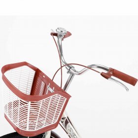 24 Inch 1 Speed Classic Retro Style Bike with Basket and Backseat , Cruiser Bike,Cruiser Bikes,Brown