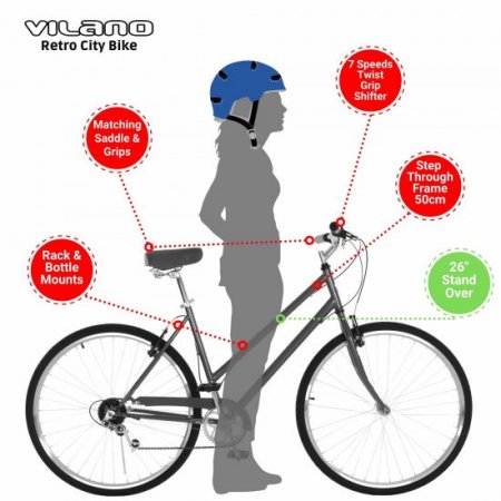 Vilano Women's Hybrid Bike 700c Retro City Commuter Adult Bicycle