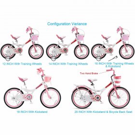 Royalbaby Jenny Pink 16 In. Kid's Bicycle with Training Wheels and Basket