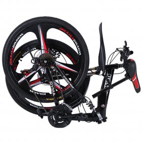Sunyuan Folding Mountain 26 In. Carbon Steel Shimanos 21 Speed Bicycle, Gift for Adult, Men and Women