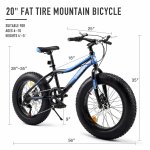 Viribus 20" Fat Tire Bike 7-Speed Kids Mountain Bike w Dual Disc Brakes for Boys Girls