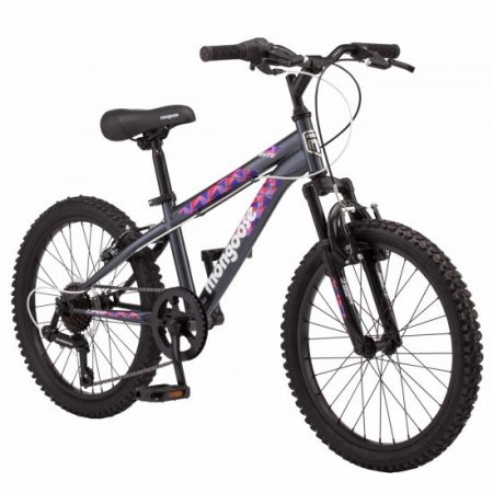 Mongoose Byte Mountain Bike, 20" wheels, 7 speeds, girls frame, ages 6 and up, Grey