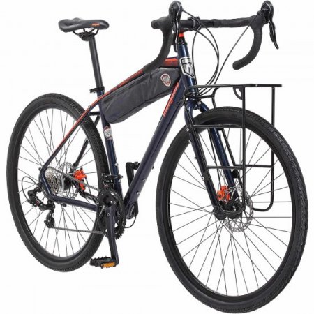 Mongoose Men's Elroy Adventure Bike 700C Wheel Bicycle, Blue, 54cm frame size