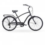 sixthreezero Every journey Steel Men's Hybrid Bike with Rear Rack, 7-Speed, 26 In. Wheels, Matte Black