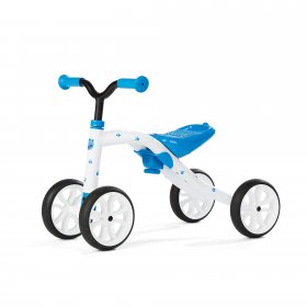 Chillafish Quadie 4-wheel grow-with-me ride-on with adjustable seat height, for boys and girls 1-3 year, silent non-marking wheels, blue