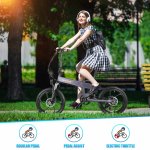 VIVI 6 Speed 3 Working Models Folding Electric Bike 350W Motor Mountain/City Commuter Electric Bicycle Ebikes with 36V/10.4Ah Larger Capacity Battery, Rear Shock Absorber KI2O