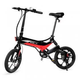 SWAGTRON EB7 Long-Range Folding Electric Bike, 16-Inch Wheels, Swappable Battery with Keylock & Rear Suspension