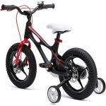 RoyalBaby Kids Bike Boys Girls Space Shuttle Black 14 Inch Magnesium 2 Hand Disc Brakes Training Wheels