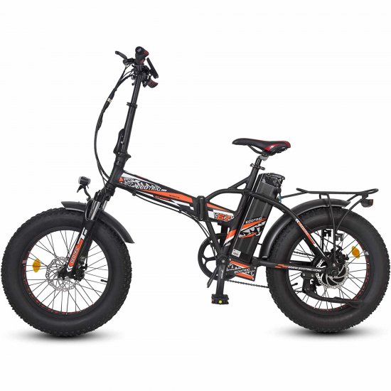 20\" 48V 15AH Folding Electric Fat Tire Bicycle Bike City Ebike Black w/ Red