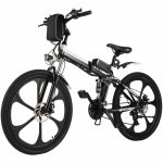 Generic 26 In. 3 Working Models Foldable Electric Bike with Super Lightweight Magnesium Alloy 6 Spokes Integrated Wheel, Large Capacity Lithium-Ion Battery (36V 350W), Double Layer Aluminum Alloy Wheel for Men