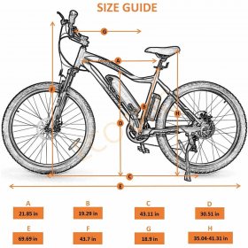 Ecotric 26 In. 36V 500W Electric Bicycle Mountain City E-bike Removable Battery High Speed Integrative