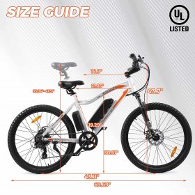 ECOTRIC 26-inch Adult Wheel 36V 500W Motor Womens e-bike fat tire E-ride City mountain Mens electric bike with 7 Speeds Pedal Assist