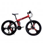 Abcnature Men's Mountain Bike, 24-inch Wheel Fat Tire Bike for Women and Teen, 21 Speeds Road Bike Full Suspension MTB Bikes Black