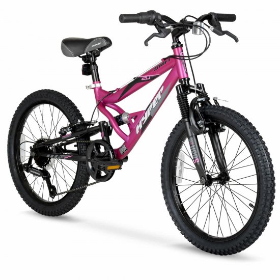 Hyper Bicycles 20\" Girls Swift Mountain Bike, Kids, Magenta