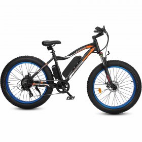 Ecotric 26 In. 500W 36V Electric Fat Tire Bicycle e-bike Beach Snow City Bike Road Bicycle Cycling 7 Speed