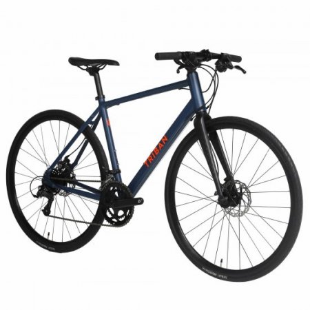 Decathlon Triban RC120, Aluminum Road Bike, Flat Bar, 700c, Medium, Blue