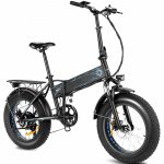 Ayner 20'' Poweful 500W Folding Electric Bicycle Fat Tire High-speed with Pedal Assist 36V/12.5Ah Removable Battery, Shimano 6 Speed Gears Mountain Snow Beach Ebikes for Adults Men Women