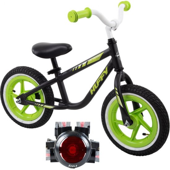 Huffy 22021 Lil Cruzer 12\" Balance Bike Bundle with Veglo Commuter X4 Wearable Rear Light System