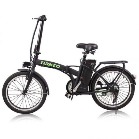 Nakto fashion 20" Folding/Portable Electric Bike,Bicycle with Single speed gear 38Nm 250W Powerful Motor 36V/10A Battery Power Ride In Snow, Ice, Rain, Beach and Terrain - Black