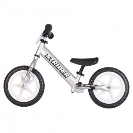 Strider - 12 Pro Balance Bike, Ages 18 Months to 5 Years - Silver