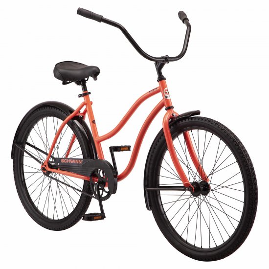 Schwinn Siesta Cruiser Bike, Single Speed, 26 In. Wheels, Coral, Women\'s Style