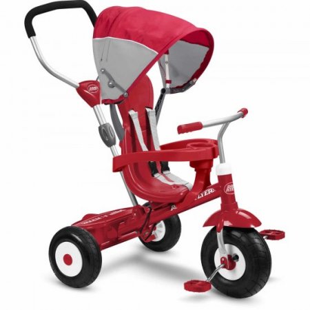 Radio Flyer, All-Terrain 4-in-1 Stroll 'N Trike, Air Tires, Red