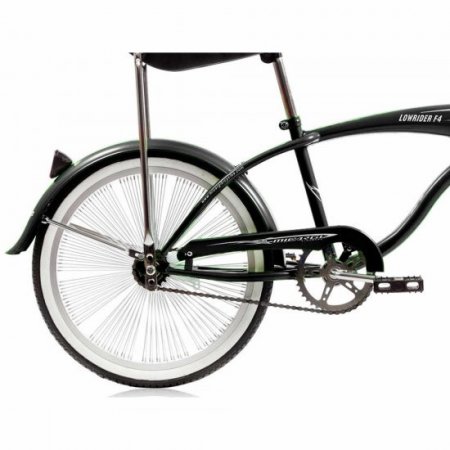 Micargi LOWRIDER F4 20" Lowrider Hi-Ten Steel Coaster Brake Single Speed One Piece Crank Alloy Rims 140H Color: Black