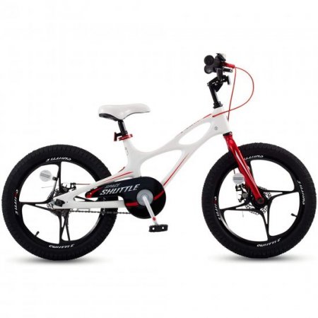 Royalbaby Kids Bike Boys Girls Space Shuttle White 18 In. Magnesium 2 Hand Disc Brakes Kickstand