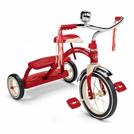 Radio Flyer, Classic Red Dual Deck Tricycle, 12" Front Wheel, Red