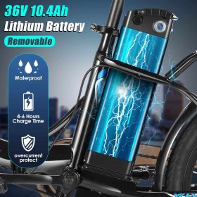 VIVI 350W 10.4AH Electric Bike Foldable Electric Bicycle,20" Ebike Electric City Cruiser Bike with Suspension Fork,7-Speed, Throttle and Pedal Assist For Adults Women