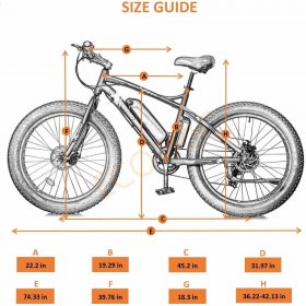 Ecotric 26 In. Fat Tire Wheel Snow Beach Mountain Electric Bicycle E-Riding Adult 500 W 26 In. Moped